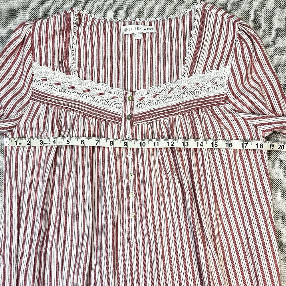 Eileen West Striped BRUSHED COTTON FLANNEL Ballet Nightgown S Cottage - Picture 8 of 8
